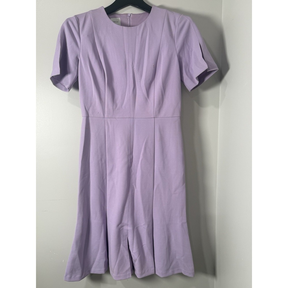 Donna Morgan Split Sleeve Fit & Flare Dress Lavender Purple Size 6 FLAWED - READ